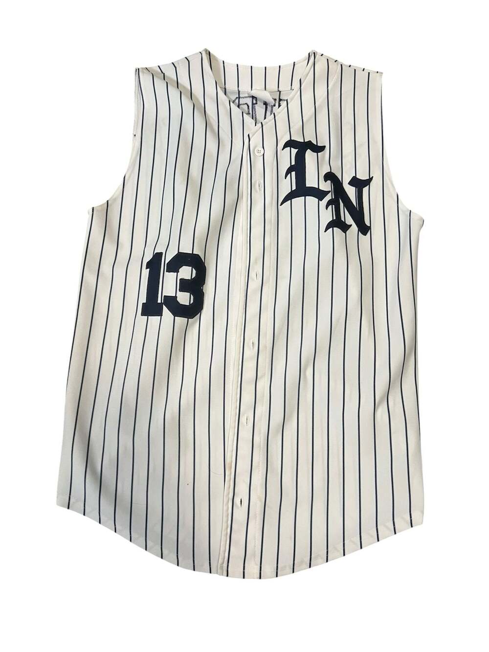 Custom Sleeveless Pinstripe Baseball Jersey Amdursky 13